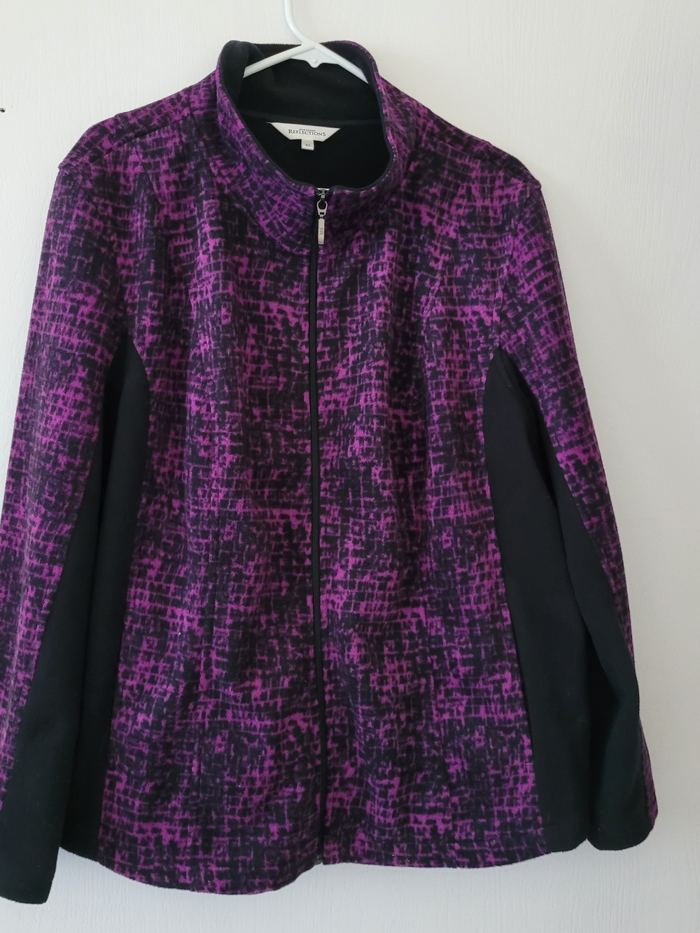 Koret Purple and Black Patterned Zip-Front Utility Jacket